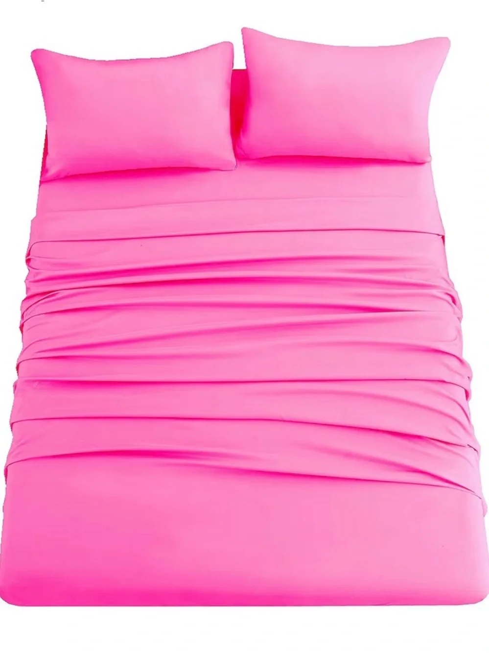 Sfoothome Hot Pink Fitted Sheet, 14 Inch Pocket Deep, Microfiber Sheets, Full